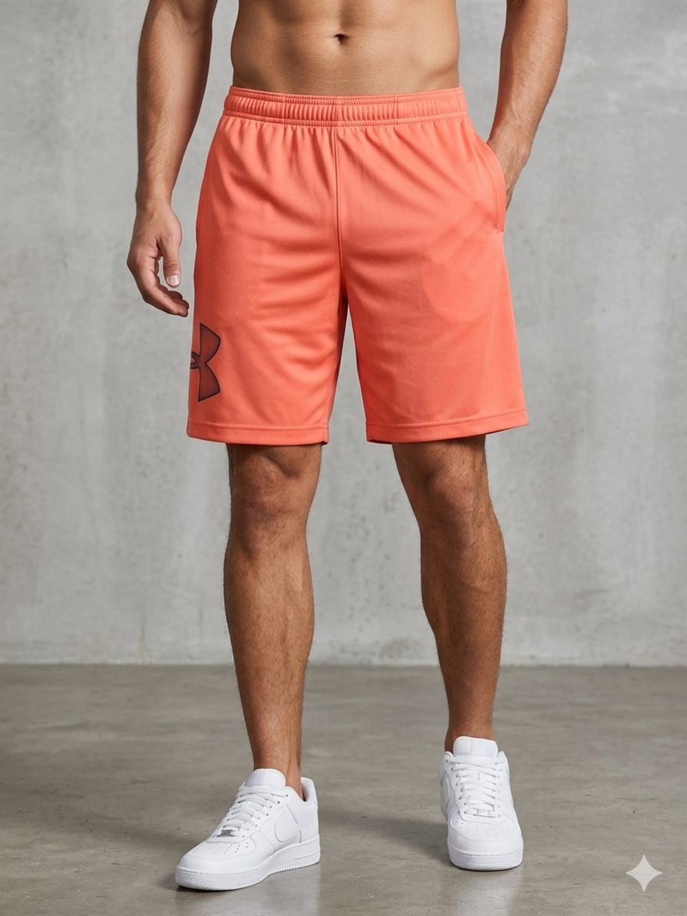 Under Armour Men's Coral-Orange Athletic Shorts